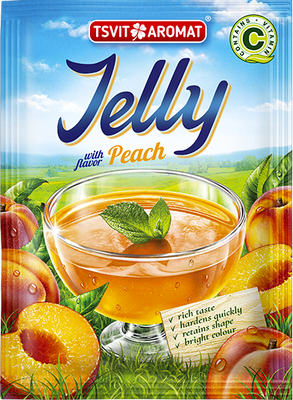 Jelly with peach flavor, 90g